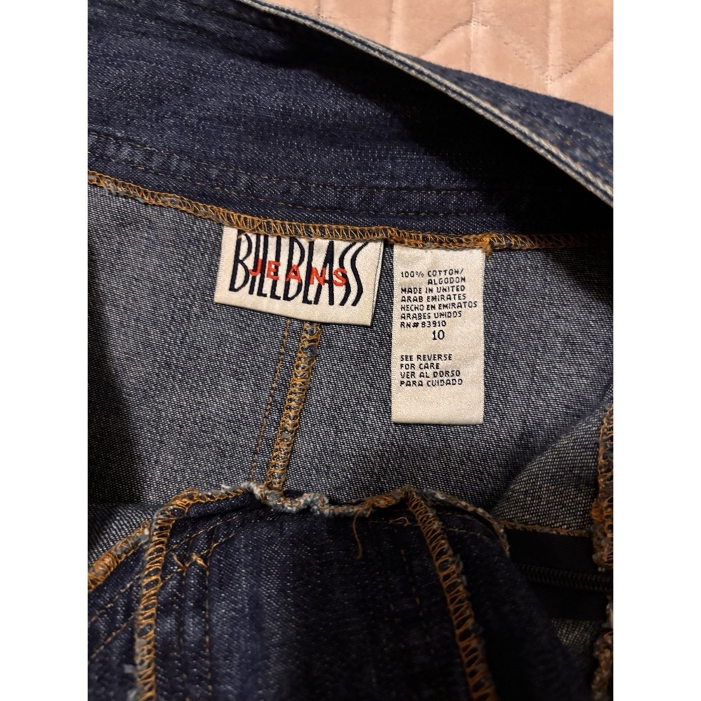 Vintage Bill Blass Denim Midi Skirt Sz 10 Lace Up Corset Front Y2K Western Boho - Picture 10 of 14